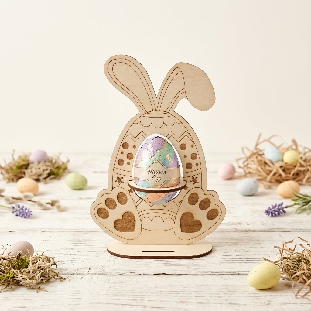 Osterhase als Eierhalter aus Birkensperrholz